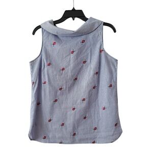 Talbots Ladybug Stripe Sleeveless Top Size Medium Petite